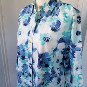 Chaps Floral Print Blouse